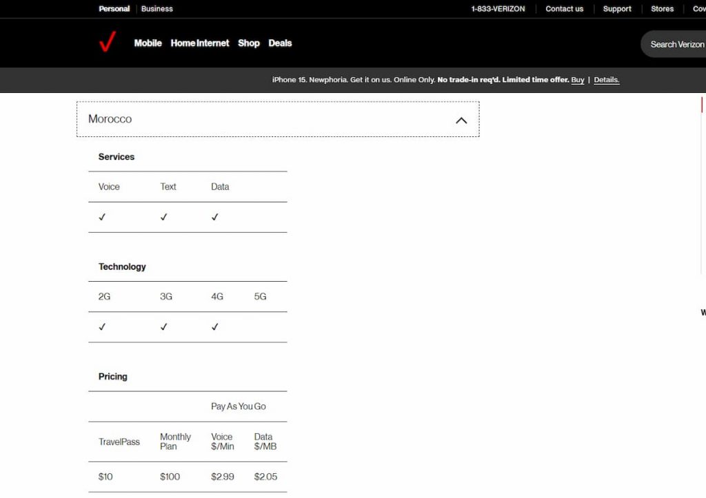 Verizon roaming charges checker